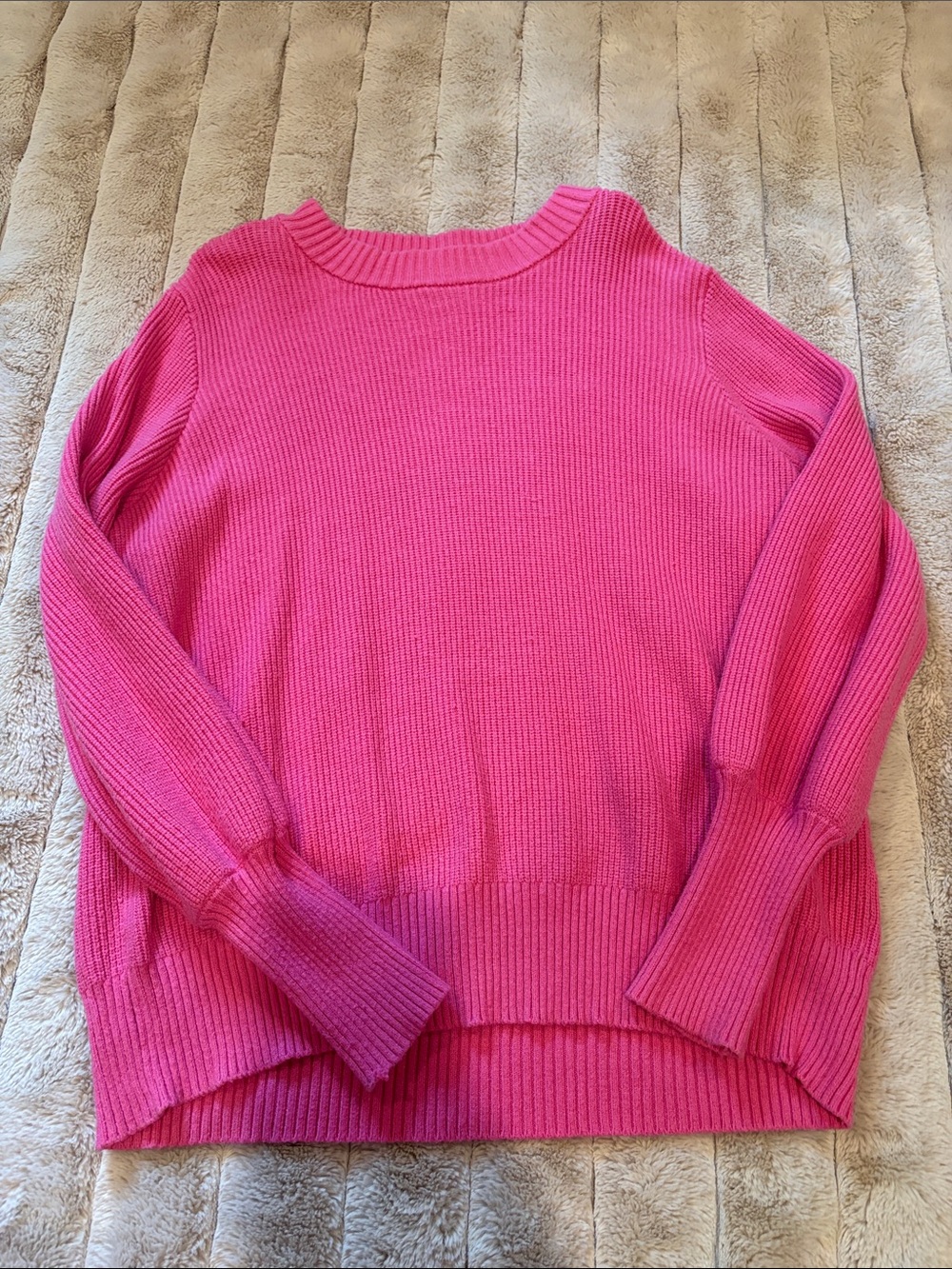 Vici Bright Pink Ribbed Scoop Neck Sweater